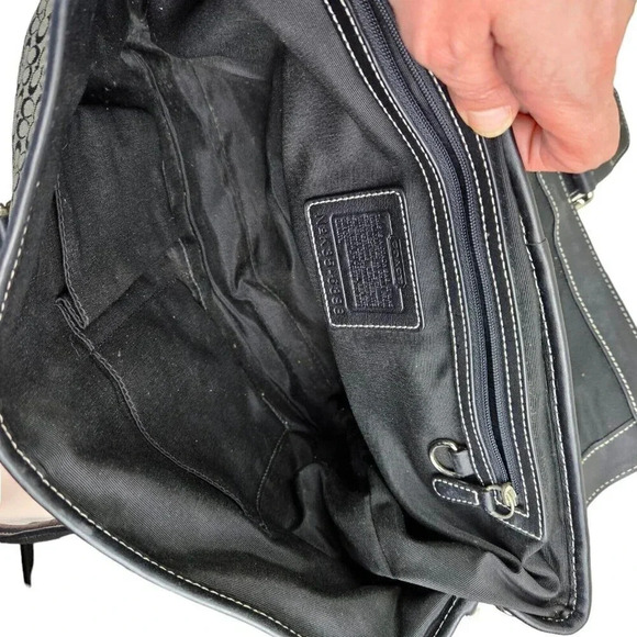 Authentic Vintage Coach Signature Handbag Black Satchel K35-6388 Shoulder Bag - Picture 9 of 10